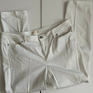J JILL Authentic Fit Slim Ankle Fit White Denim Jeans SZ 16 Tall Mint Condition
